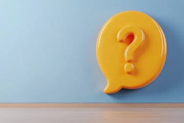 Aufkleber - Minimalist design of a speech bubble containing a bold, simple question mark on a flat gradient background