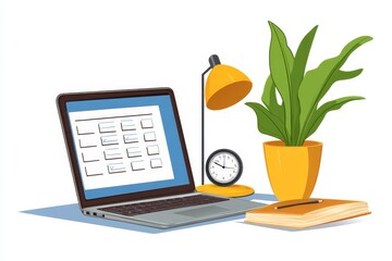 Aufkleber - Online assessment on a laptop screen, showing multiple-choice questions with a timer counting down