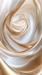 Poster - Abstract swirls of gold and white create a mesmerizing, elegant backdrop for design projects.