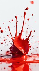 Poster - A dynamic splash of vibrant red paint, creating an energetic and artistic atmosphere.
