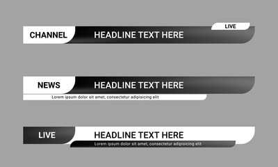 Aufkleber - lower third news banner. lower third bar template for television, video and media channel. vector il