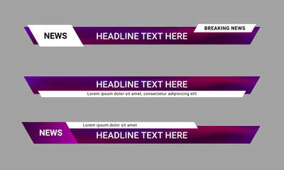 Aufkleber - lower third news banner. lower third bar template for television, video and media channel. vector il