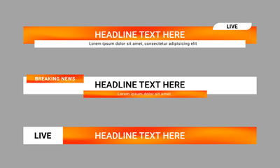 Aufkleber - lower third news banner. lower third bar template for television, video and media channel. vector il