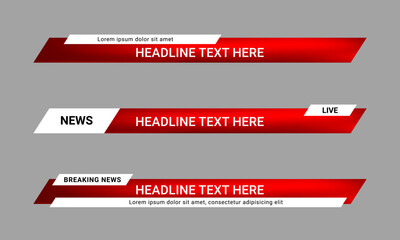Aufkleber - lower third news banner. lower third bar template for television, video and media channel. vector il