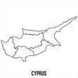 © Ali - cyprus - solid black outline border map of country area. Simple flat vector illustration.