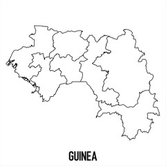 Naklejka na meble guinea - solid black outline border map of country area. Simple flat vector illustration.
