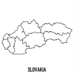  slovakia - solid black outline border map of country area. Simple flat vector illustration.