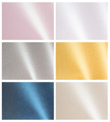 Aufkleber - Glossy paper textures set, subtle gradients in pink, silver, and white. Smooth and polished surfaces with a pearl like sheen and reflective glow. Perfect for premium designs,