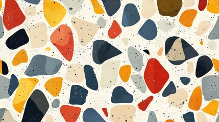 Poster - A vibrant and textured abstract background featuring colorful stone shapes in a mosaic pattern. Ideal for creative designs and artistic projects.