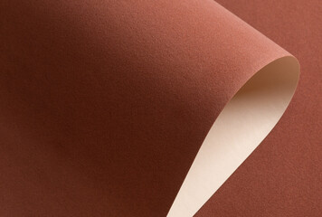 Aufkleber - Terracotta velvet like paper background with a soft, matte texture and elegant folds. Reddish brown surface with a plush, tactile feel, perfect for modern, minimalist designs. Chic