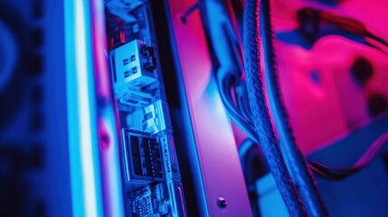 Poster - Close-up of colorful computer components showcasing technology and design.