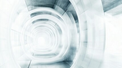 Poster - Abstract Tunnel with Circular Architecture and White Light