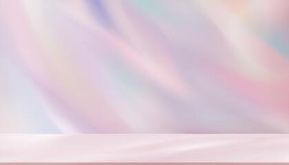 Aufkleber - Background Rainbow lighlight reflection texture overlay on wall for product present,3D Pink Studio room and podium Display with drop diagonal holographic flare and shadow,prism light effect on floor