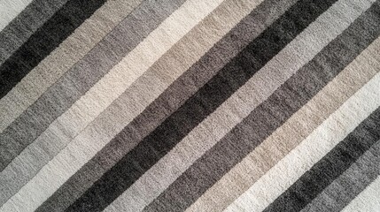 Poster - A close-up of a textured fabric featuring bold diagonal stripes in various shades of gray, creating a modern, minimalist aesthetic for decor.