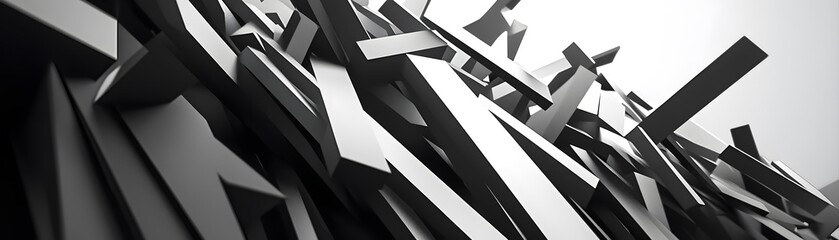 Poster - Abstract Gray and White Geometric Shapes Composition