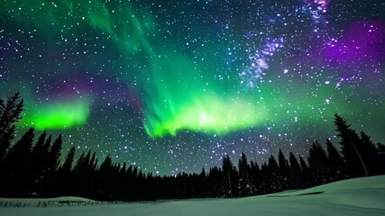 Wall Mural - celestial symphony: witness the ethereal dance of the northern lights, a breathtaking spectacle of v
