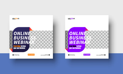 Wall Mural - Business webinar Digital Marketing Social Media Post template Design, Creative business conference digital marketing social media web banner template, 