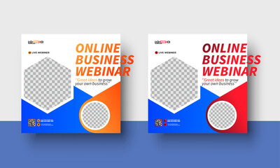 Wall Mural - Business webinar Digital Marketing Social Media Post template Design, Creative business conference digital marketing social media web banner template, 