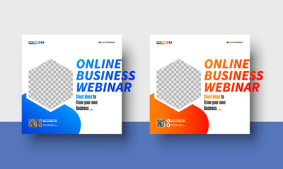 Wall Mural - Business webinar Digital Marketing Social Media Post template Design, Creative business conference digital marketing social media web banner template, 
