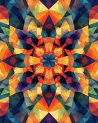 Poster - This vibrant, abstract kaleidoscope design features stunning colors and geometric patterns, perfect for creative projects and artistic expressions.
