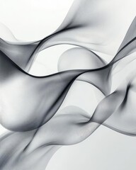 Poster - An abstract representation of flowing smoke-like waves, creating a sense of movement and tranquility, perfect for backgrounds or artistic projects.