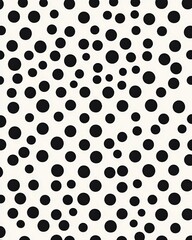 Poster - A stylish and modern pattern featuring black polka dots on a white background, perfect for design projects, textiles, and wallpaper.