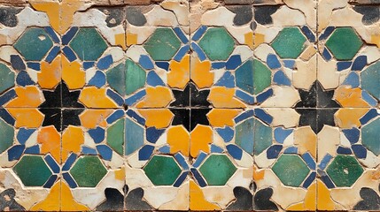 Poster - Beautifully crafted tiles showcase intricate patterns in vibrant colors, blending artistry and cultural heritage for stunning visual appeal.