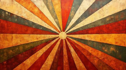 Poster - A vibrant and textured radial pattern featuring warm colors that create depth and interest, perfect for backgrounds or creative design projects.