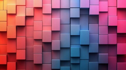Poster - A vibrant abstract background featuring a seamless arrangement of colorful 3D cubes, perfect for modern designs and creative projects.