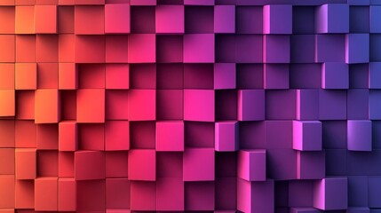 Poster - A vibrant, abstract background featuring a 3D arrangement of colorful cubes. The design showcases a blend of pink, red, and purple shades for modern aesthetics.