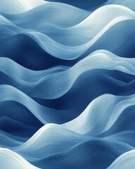 Poster - An abstract representation of waves, showcasing flowing blue and white tones. This image captures the essence of movement and fluidity in nature.