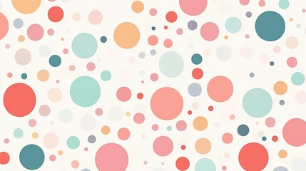 Poster - A vibrant pattern featuring colorful circles on a soft background, perfect for wallpapers, fabric design, or creative projects.
