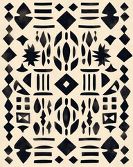 Poster - An abstract pattern design featuring geometric shapes and bold motifs, perfect for modern art projects or creative backgrounds.