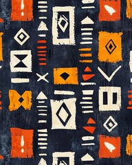 Poster - A vibrant abstract pattern featuring geometric shapes and bold colors, perfect for various design projects and artistic inspirations.