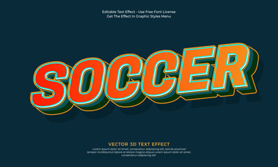Leinwandbilder - Soccer bold vector design with editable text effect