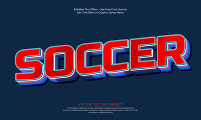 Leinwandbilder - Soccer editable text effect template