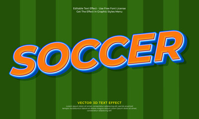 Leinwandbilder - Soccer vector design with editable text effect