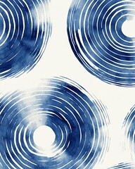 Poster - A captivating abstract design featuring concentric circles in shades of blue and white, perfect for creative projects and backgrounds.