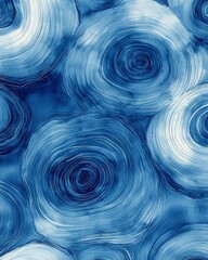 Poster - An abstract artistic pattern featuring swirling circles in rich blue tones. This vibrant design is perfect for backgrounds or creative projects.