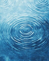Poster - A tranquil image depicting concentric water ripples on a serene blue surface, symbolizing calmness, peace, and the beauty of nature's interactions.