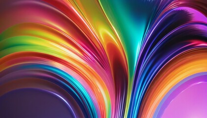 Poster - Shiny Yellow Poster Design with Iridescent Holographic Elements