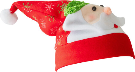 Wall Mural - Red Christmas Santa Claus hat isolated on white background