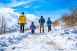 © Angelina - A family enjoys a winter walk, with lovely snow all around.
