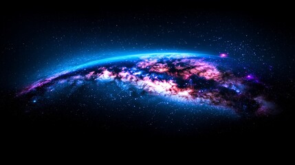 Wall Mural - high-definition 360-degree virtual reality map featuring panoramic views of stellar systems and nebu
