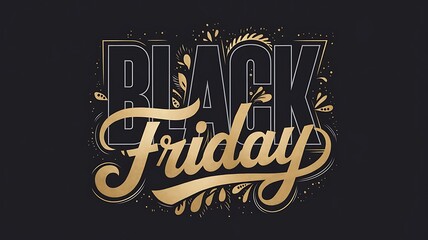 Luxurious Black Friday Design Showcasing Bold Black Letters, Elegant Gold Script, and Golden Splatter Details Set Against a Dark Background for a Stunning Sale Promotion