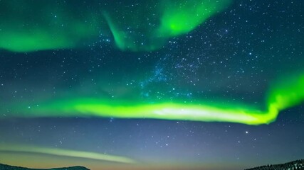 Wall Mural - aurora borealis: the magical dance of the northern lights illuminates the night sky, casting a mesme