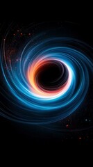 Poster - Swirling galaxy formation in deep space with vibrant blue and orange hues