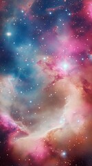 Wall Mural - Stunning cosmic landscape with vibrant colors and distant stars in the night sky
