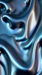 Poster - Blue liquid-like abstract background with flowing, smooth patterns.