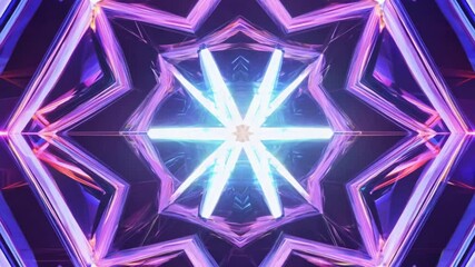 Sticker - hypnotic neon kaleidoscope: a mesmerizing kaleidoscope of vibrant, neon colors creates a captivating